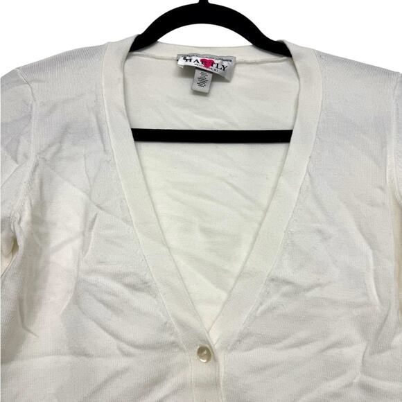 Hartly x Autumn Cashmere White Cotton Blend Cropped Cardigan XS Italian Yarn - Picture 4 of 7